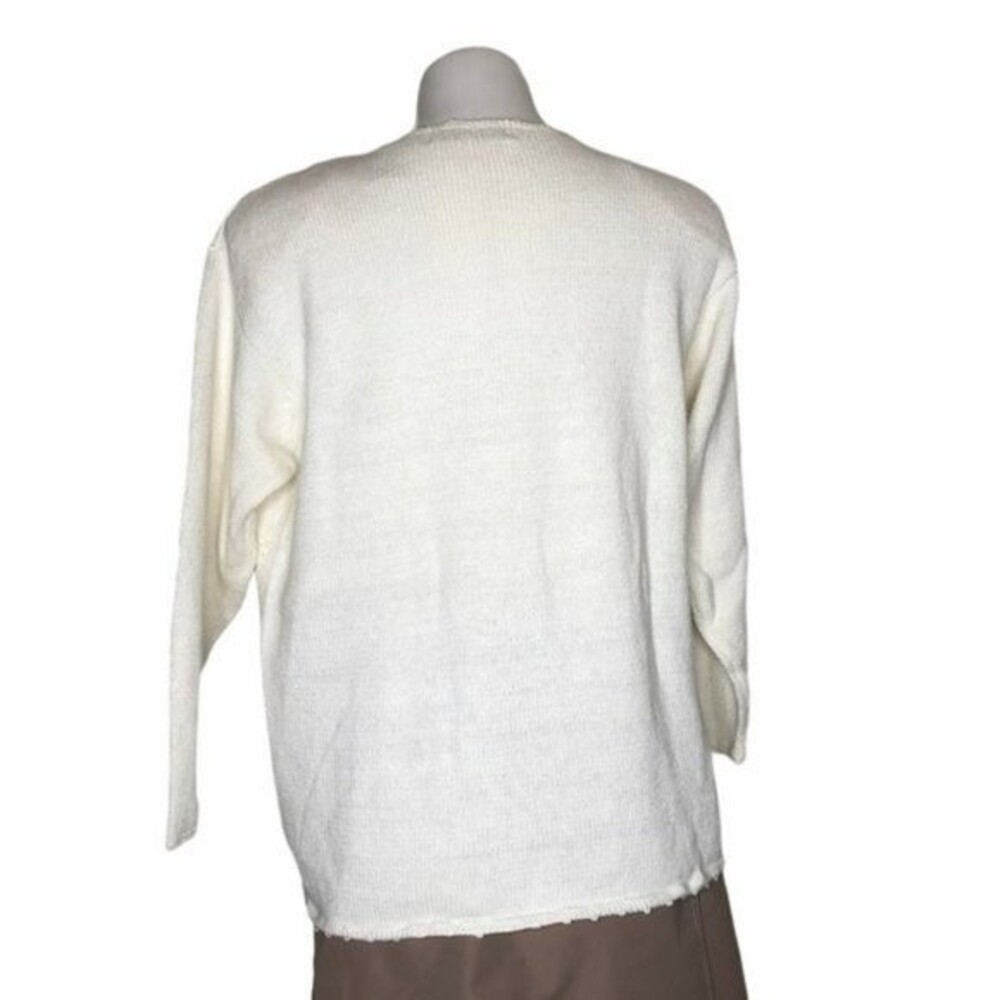 CAROLYN TAYLOR Floral Embroidered Sweater Size Medium VINTAGE - Picture 2 of 10